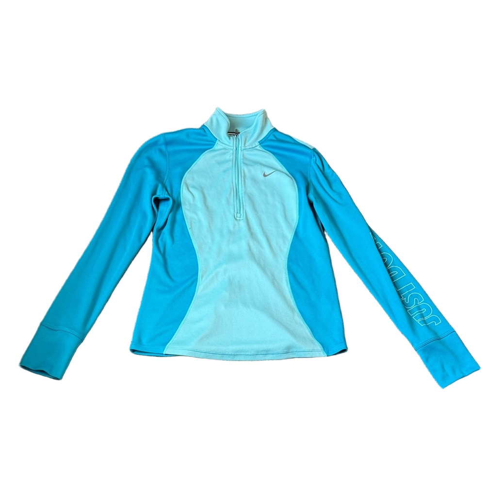 Nike Running Dri-Fit Aqua Green/Turquoise Quarter Zip Pullover SIZE M Athletic